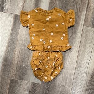 Charming Mustard Floral Baby Set